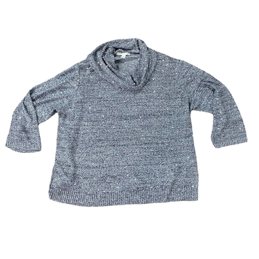 Woman’s Emaline gray and silver cowl neck sweater size 3X